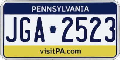 PA license plate JGA2523