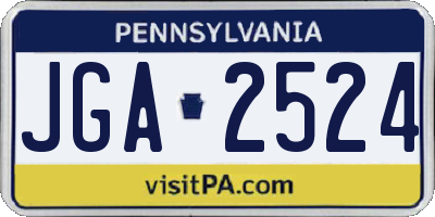 PA license plate JGA2524