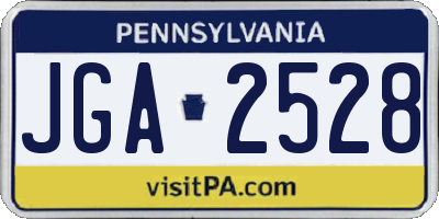 PA license plate JGA2528