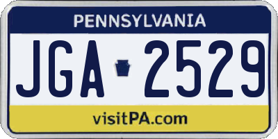 PA license plate JGA2529