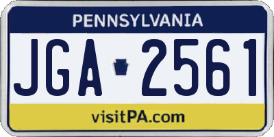 PA license plate JGA2561