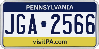 PA license plate JGA2566