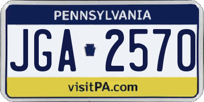 PA license plate JGA2570