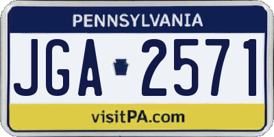 PA license plate JGA2571