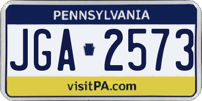 PA license plate JGA2573