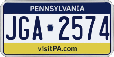 PA license plate JGA2574