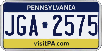 PA license plate JGA2575