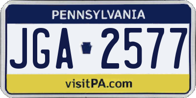 PA license plate JGA2577