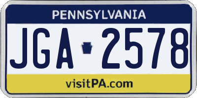 PA license plate JGA2578