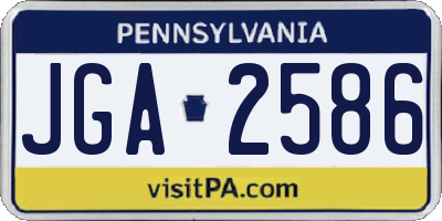 PA license plate JGA2586