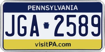 PA license plate JGA2589