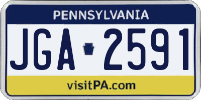 PA license plate JGA2591