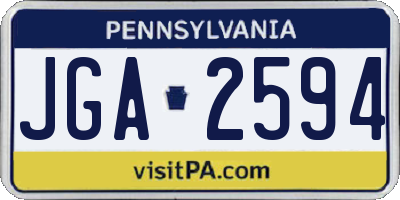 PA license plate JGA2594