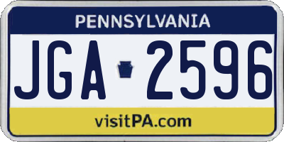 PA license plate JGA2596