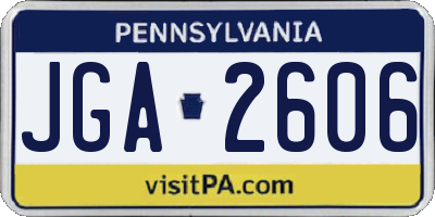 PA license plate JGA2606