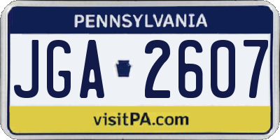 PA license plate JGA2607