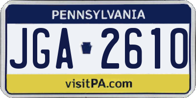 PA license plate JGA2610