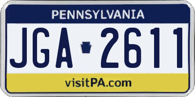 PA license plate JGA2611