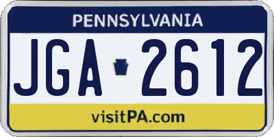 PA license plate JGA2612