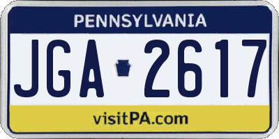 PA license plate JGA2617