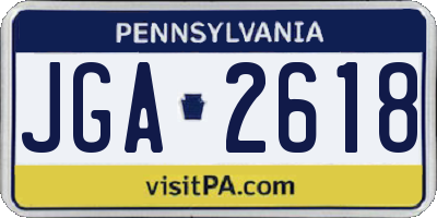 PA license plate JGA2618