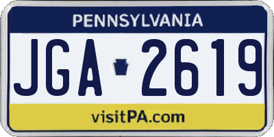 PA license plate JGA2619