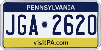 PA license plate JGA2620
