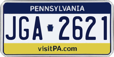 PA license plate JGA2621