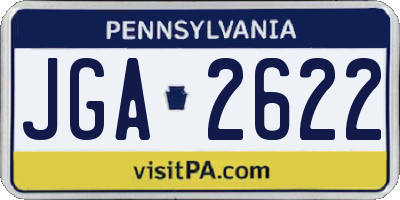 PA license plate JGA2622