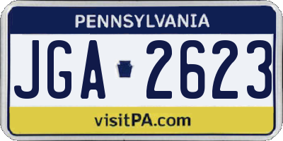 PA license plate JGA2623