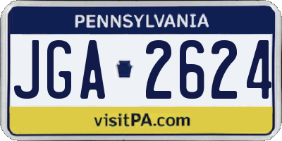 PA license plate JGA2624