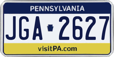 PA license plate JGA2627