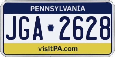 PA license plate JGA2628
