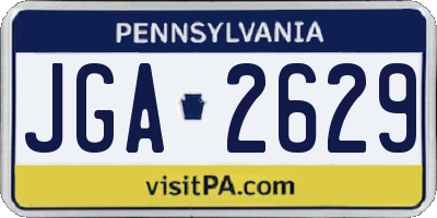 PA license plate JGA2629