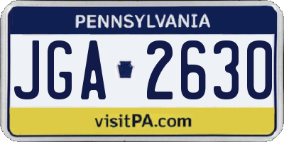 PA license plate JGA2630