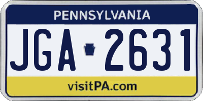 PA license plate JGA2631