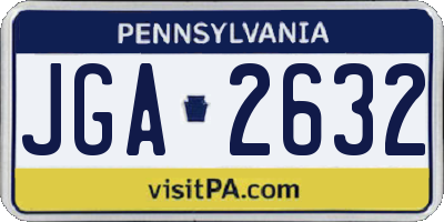 PA license plate JGA2632