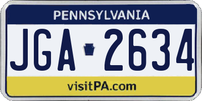 PA license plate JGA2634