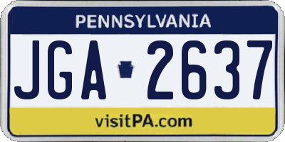 PA license plate JGA2637
