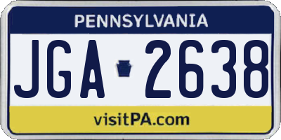 PA license plate JGA2638