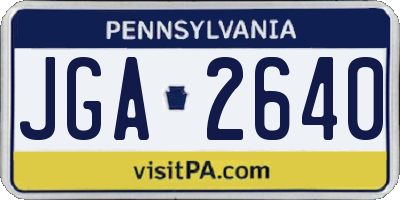 PA license plate JGA2640