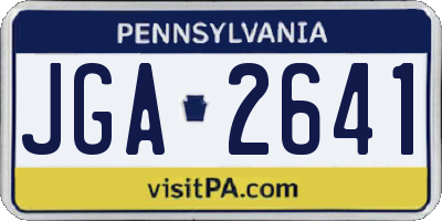 PA license plate JGA2641