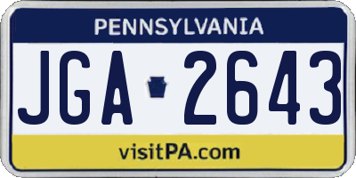 PA license plate JGA2643