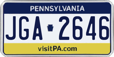 PA license plate JGA2646