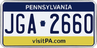 PA license plate JGA2660