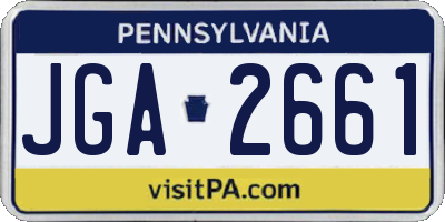 PA license plate JGA2661