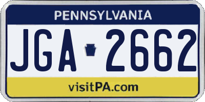 PA license plate JGA2662