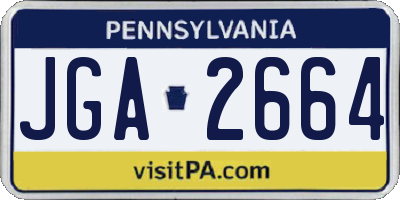 PA license plate JGA2664