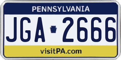 PA license plate JGA2666