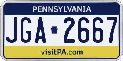 PA license plate JGA2667